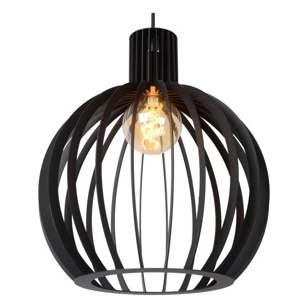 Lucide MIKAELA - Pendant light - Ø 35 cm - 1xE27 - Black - detail 3